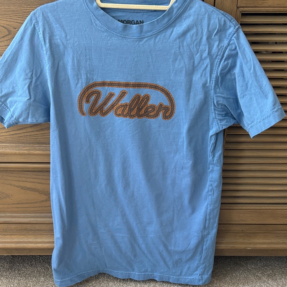 Morgan Wallen Blue T-Shirt with Brown Logo